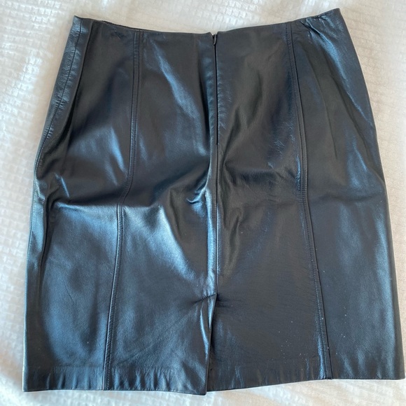 Ann Taylor Loft Leather Skirt - Black - Picture 2 of 3